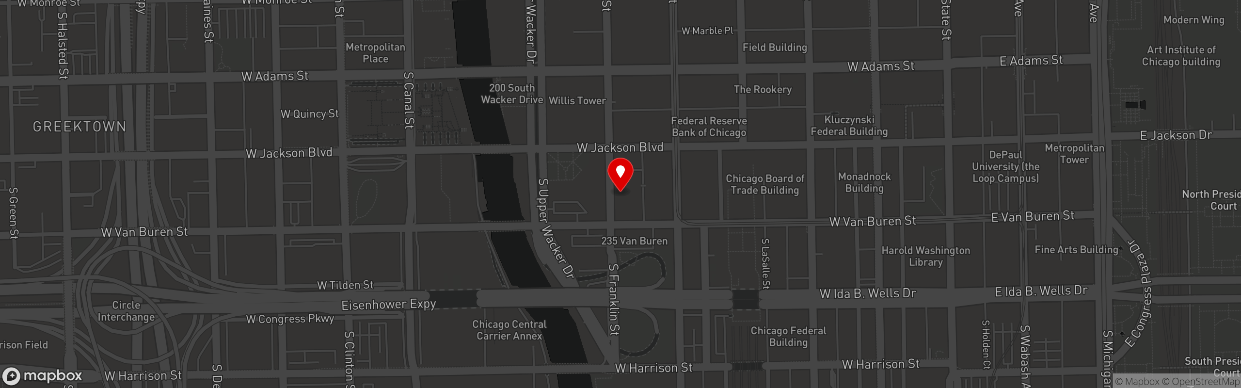 Street map pinning Franklin Tap in Franklin Tap