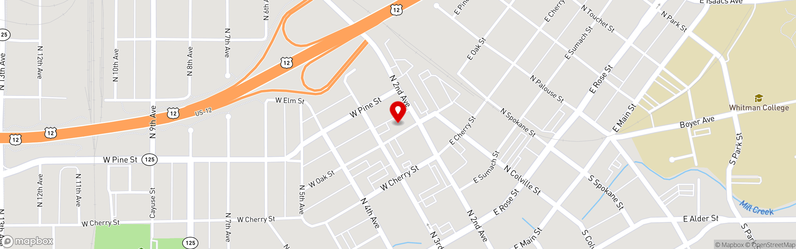 Street map pinning El Sombrero Mexican Restaurant in El Sombrero Mexican Restaurant