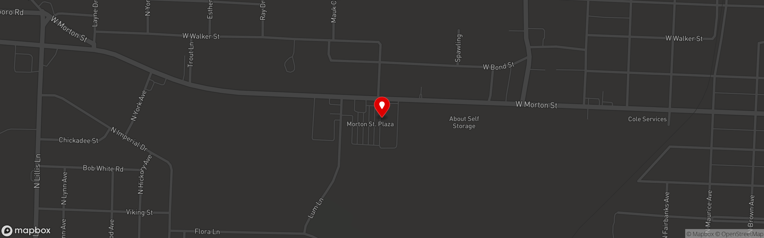Street map pinning Cantina Lime in Denison, TX