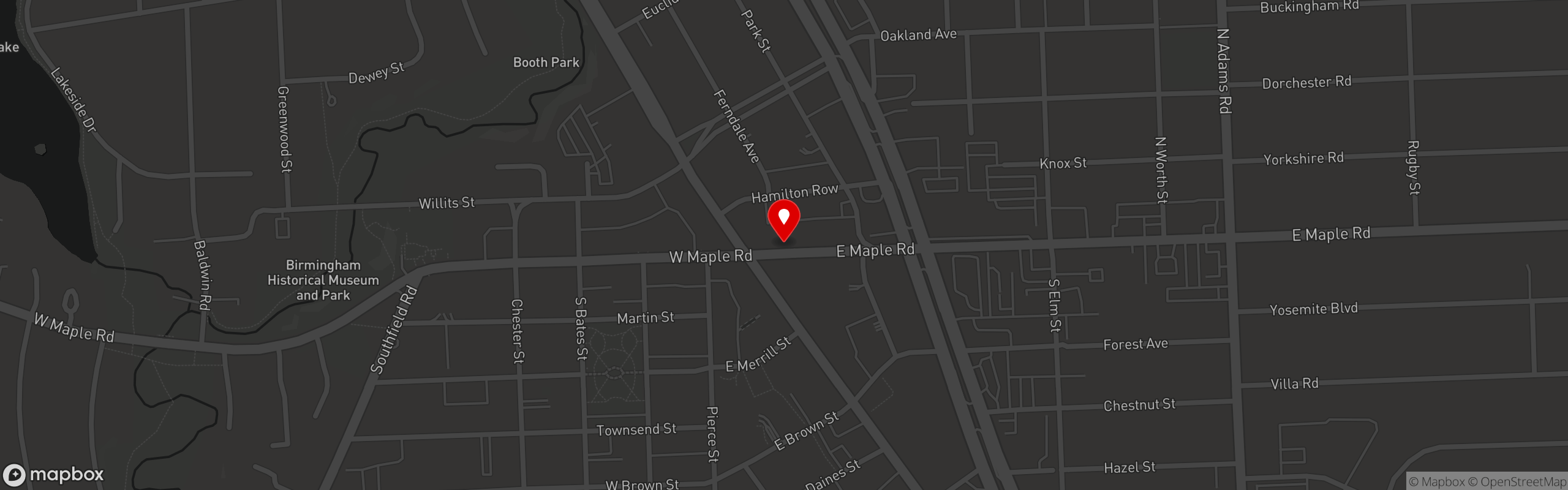 Street map pinning Social Birmingham in Social