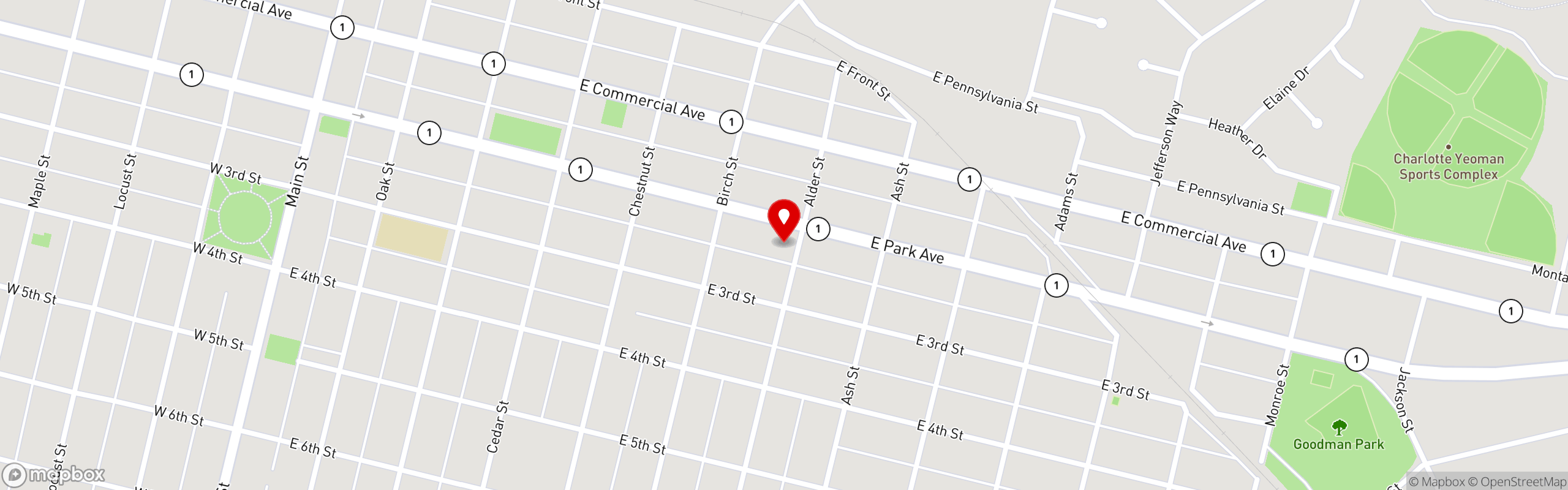 Street map pinning Jordi's Cantina in Jordi's Cantina