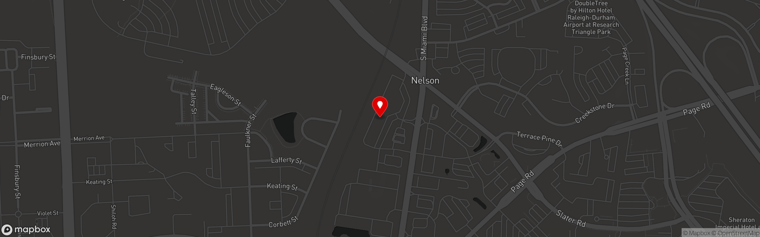 Street map pinning Baba ghannouj in Durham