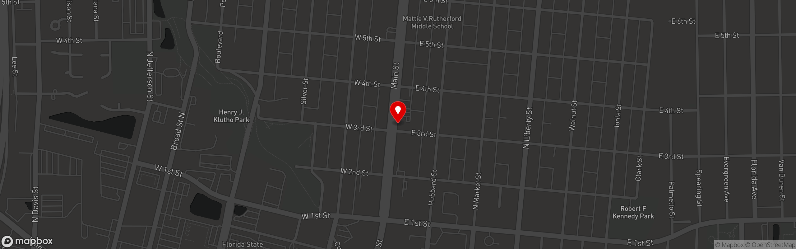 Street map pinning Uptown Kitchen & Bar in Uptown Kitchen and Bar - Springfield