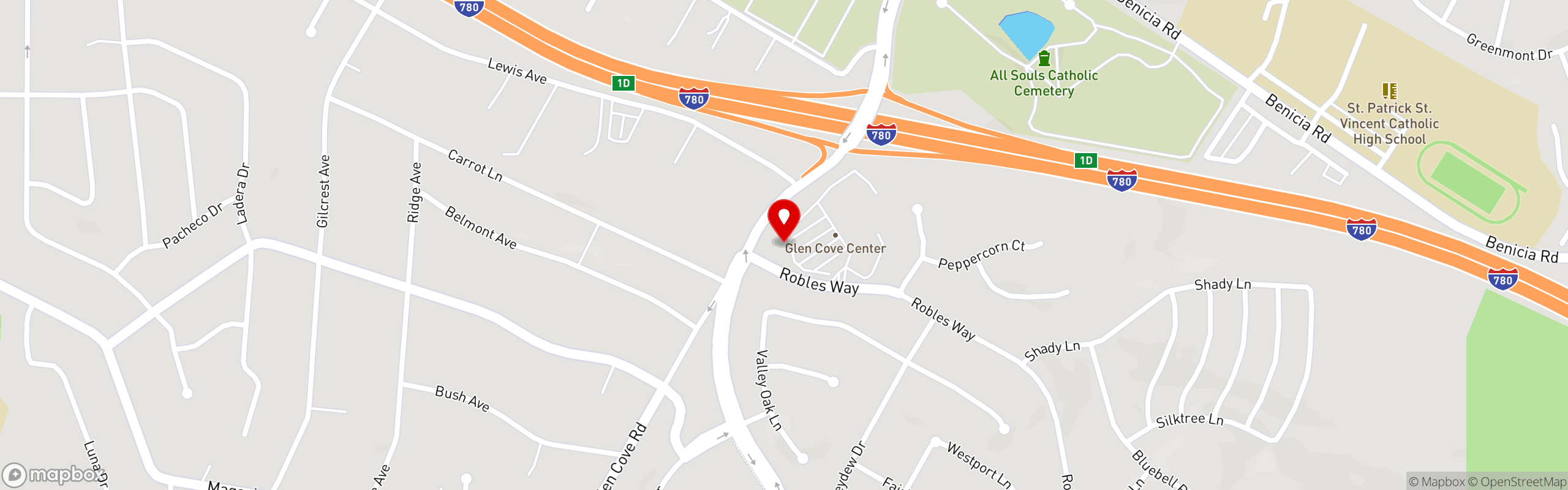 Street map pinning Yo Sushi and Ramen in Yo Sushi - Vallejo