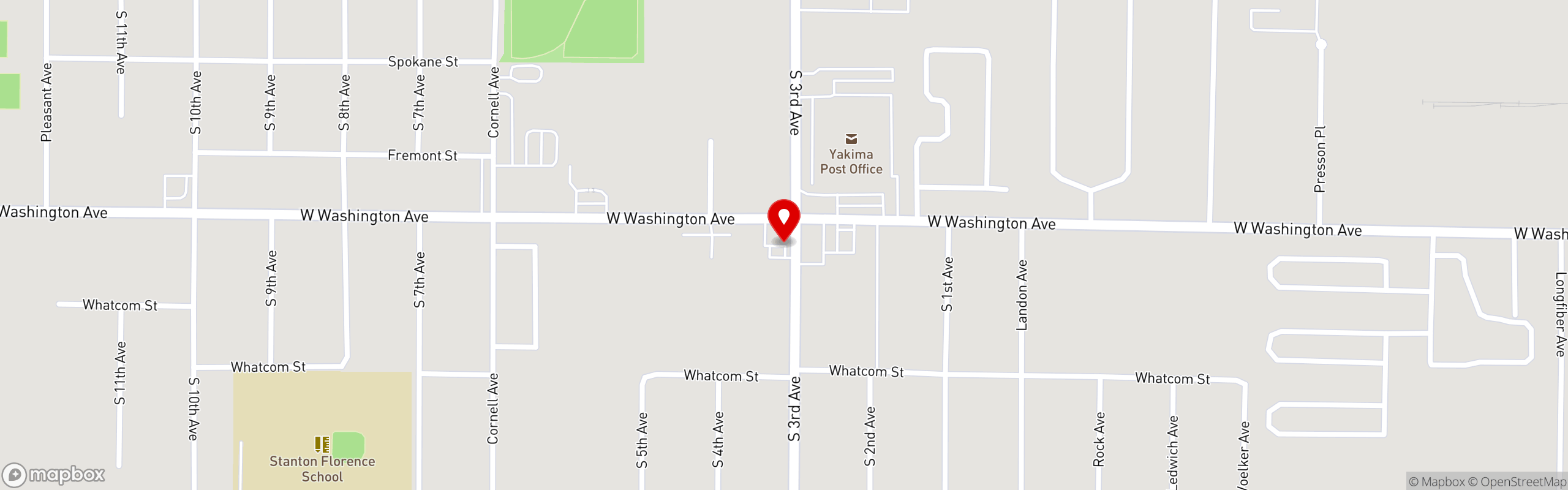 Street map pinning Major's Restaurant in Washington (Union Gap)