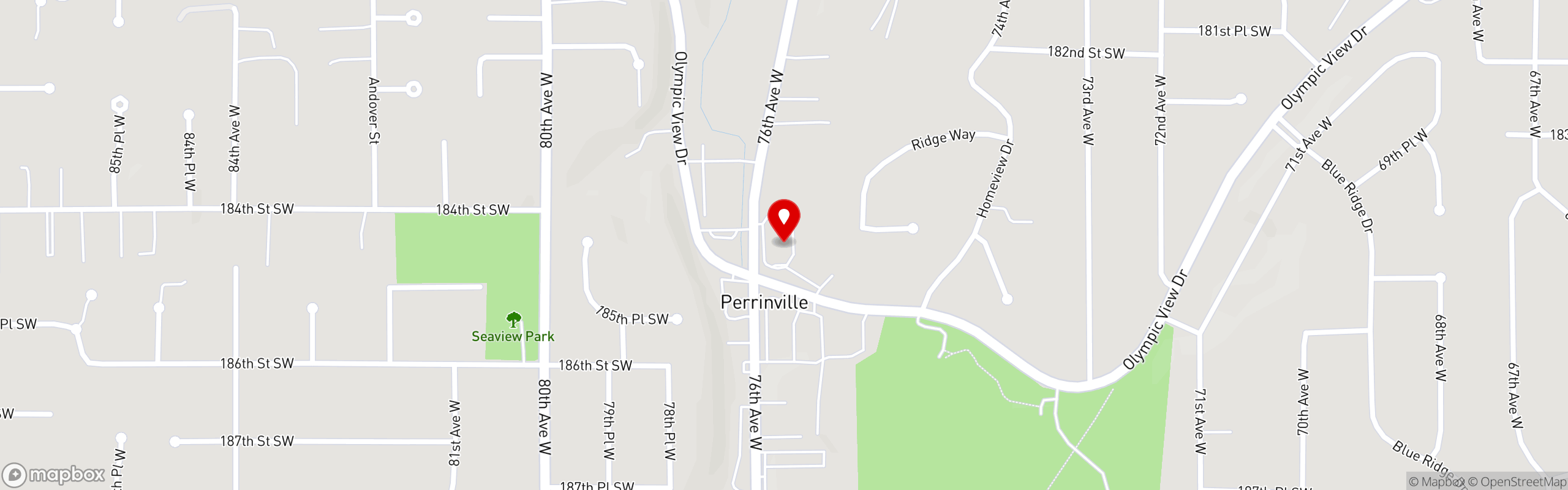 Street map pinning Bistro 76 & Costa Davis Catering in Perrinville