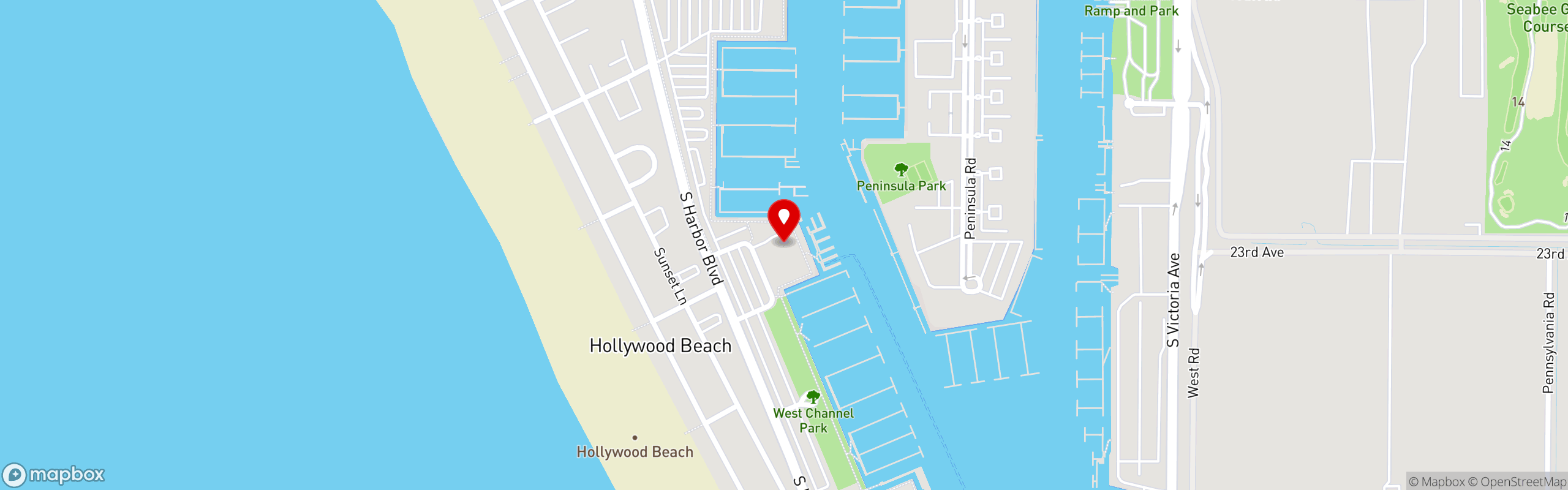 Street map pinning Sea Fresh Channel Islands in Sea Fresh Channel Islands