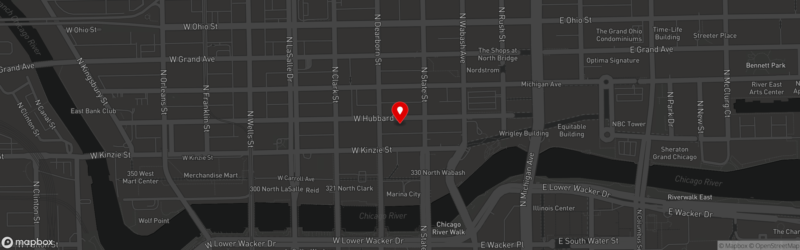 Street map pinning JoJo's ShakeBAR in Chicago