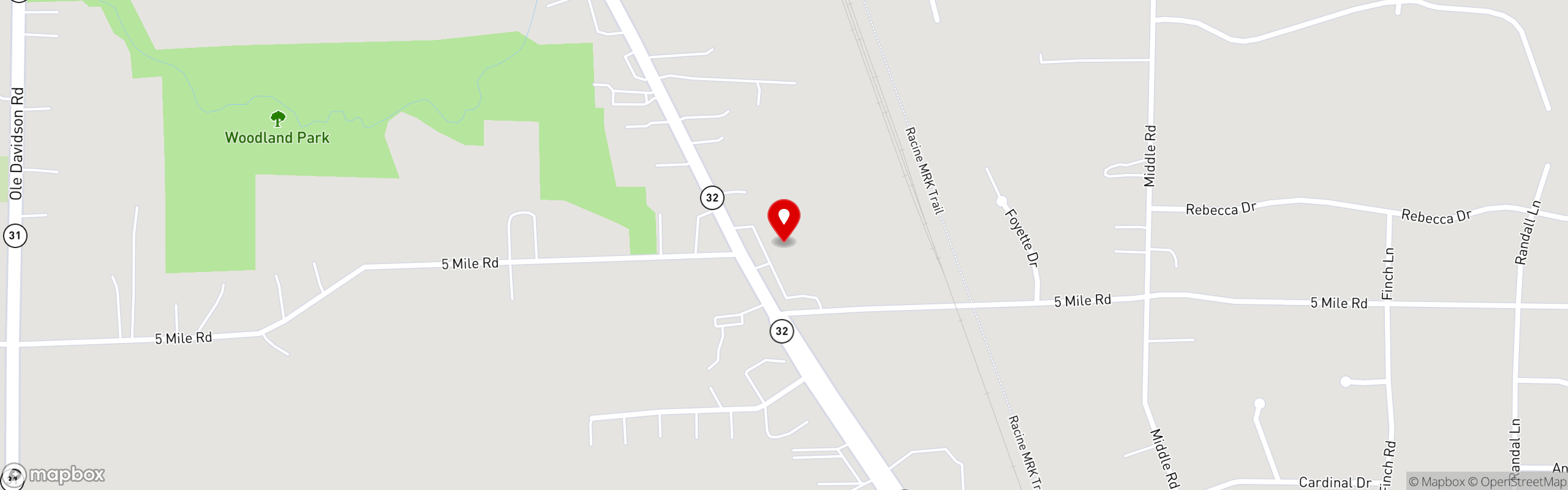 Street map pinning Sebastian's in Caledonia, WI