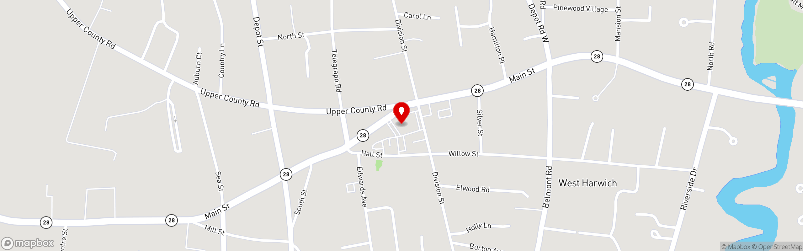 Street map pinning The Den Cape Cod in The Den Cape Cod
