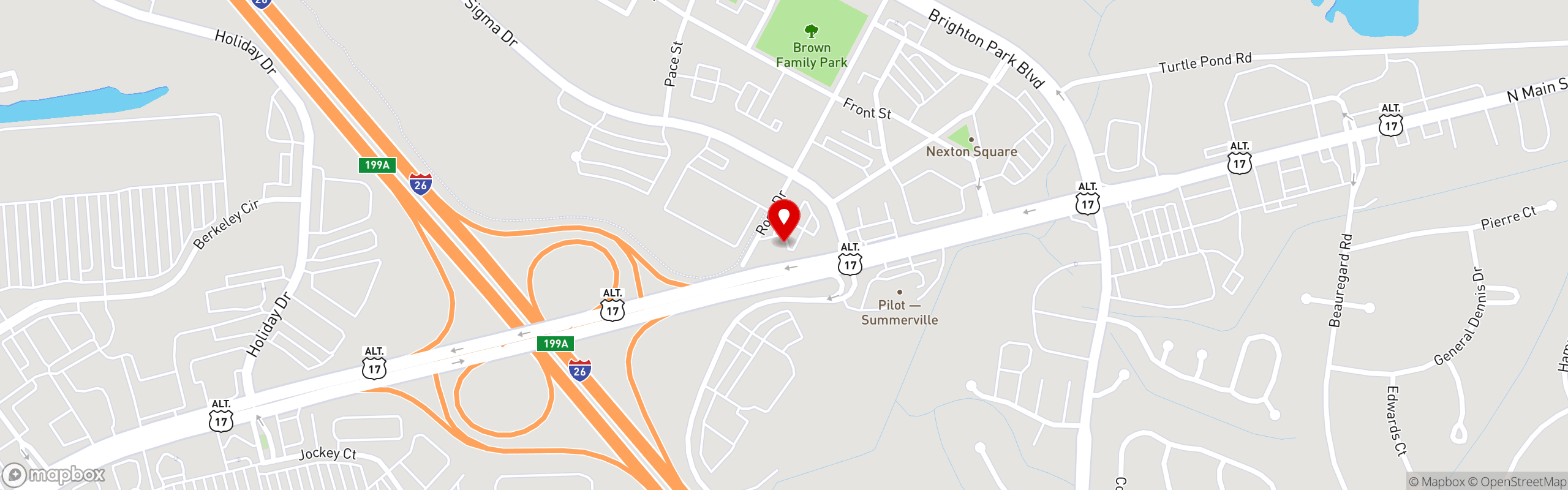 Street map pinning Carolina Ale House in Summerville, SC