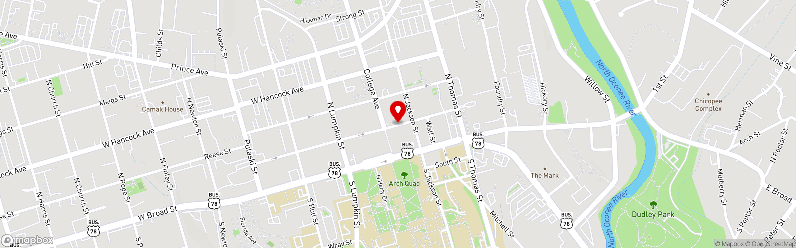 Street map pinning Eddies Calzones and Drafts in Eddies Calzones and Drafts - Athens GA