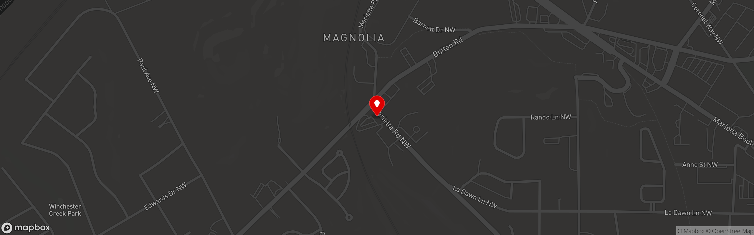 Street map pinning The Companion in Marietta Road