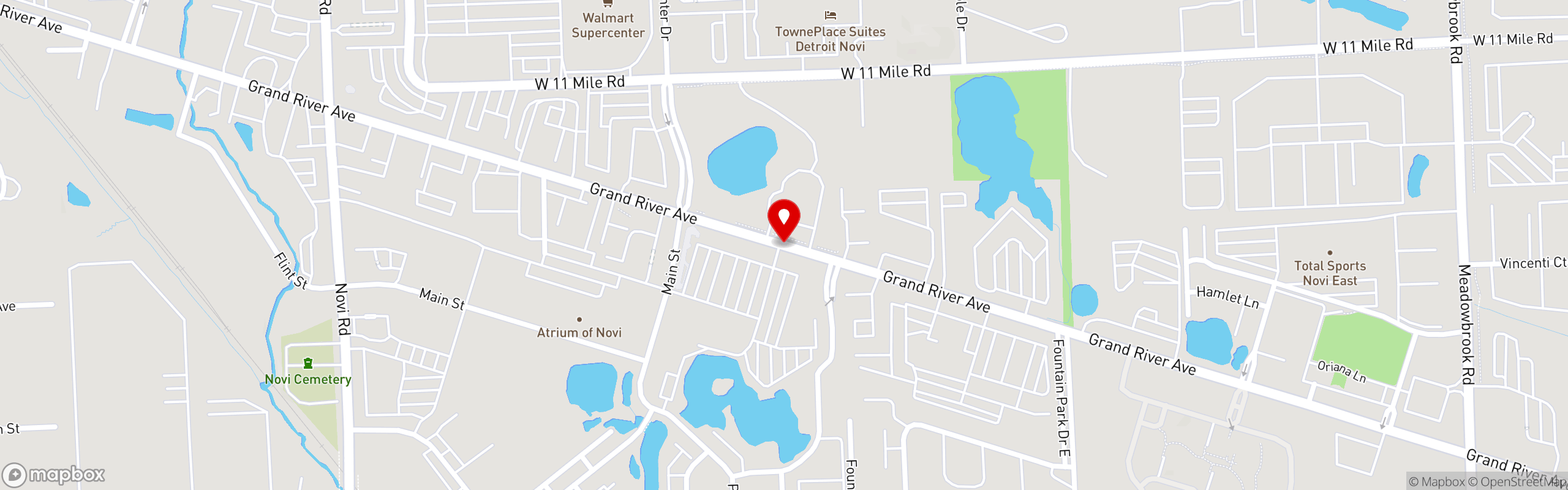 Street map pinning Sumo Japanese Grill in Sumo Novi
