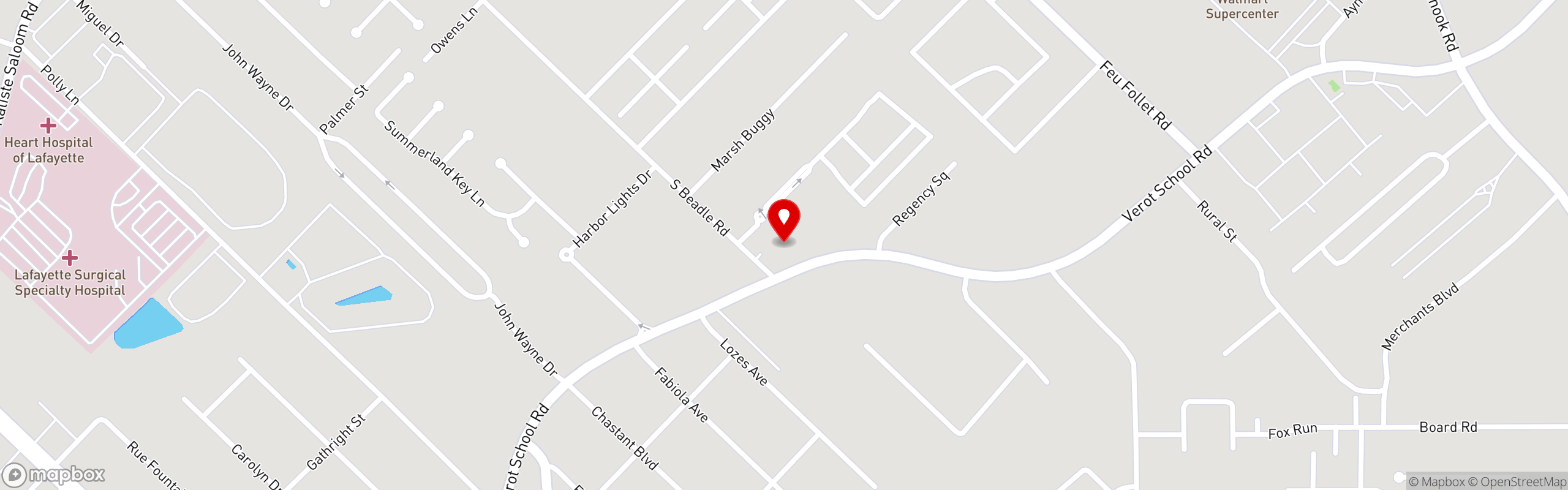 Street map pinning Fat Pat's Bar and Grill in Verot School Road