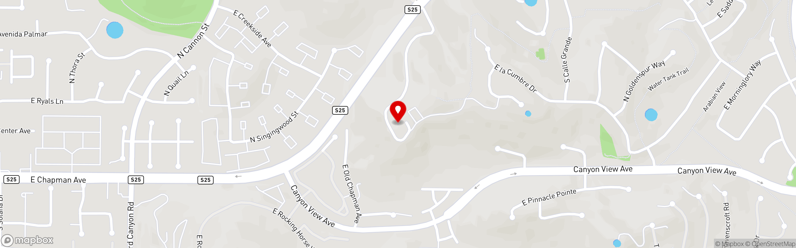 Street map pinning Orange Hill in Orange Hill