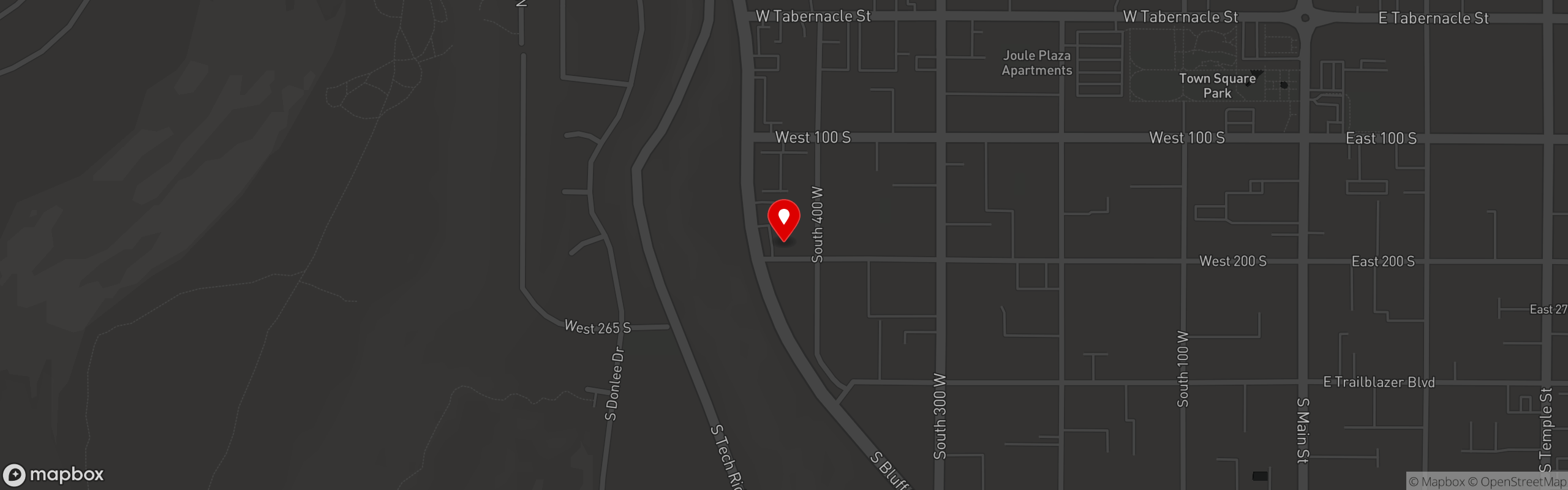 Street map pinning Sandtown Pizza in Sandtown Pizza