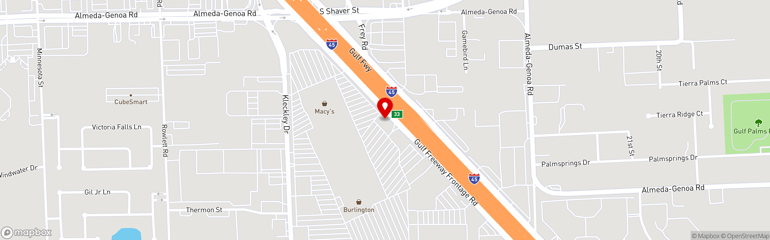 Street map pinning Ojos Locos Sports Cantina in Almeda