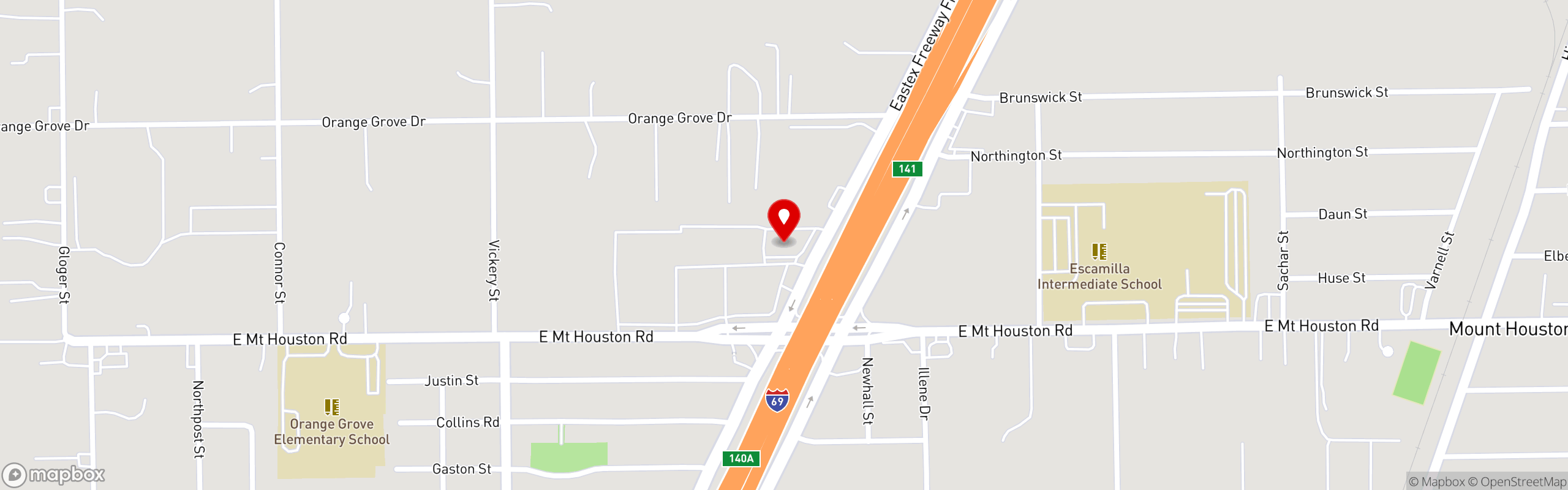 Street map pinning Ojos Locos Sports Cantina in Eastex