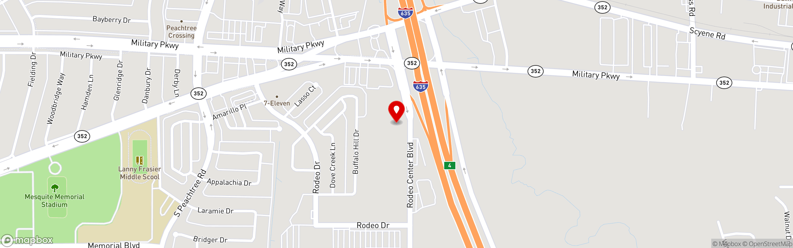 Street map pinning Ojos Locos Sports Cantina in Mesquite