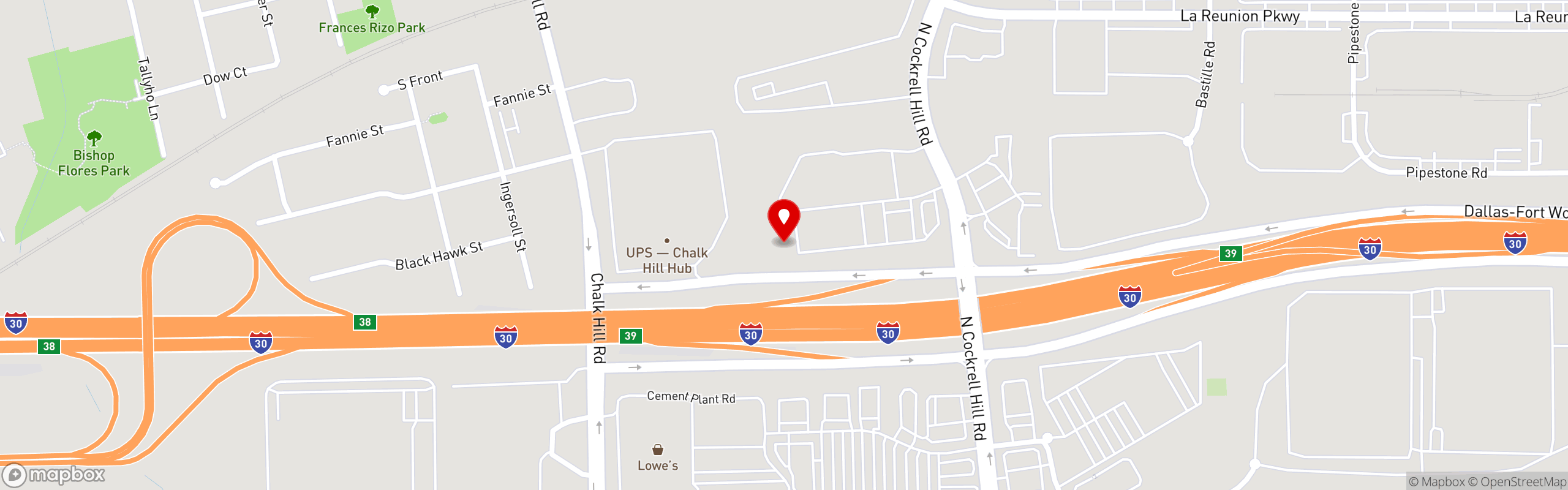 Street map pinning Ojos Locos Sports Cantina in Pinnacle Pointe