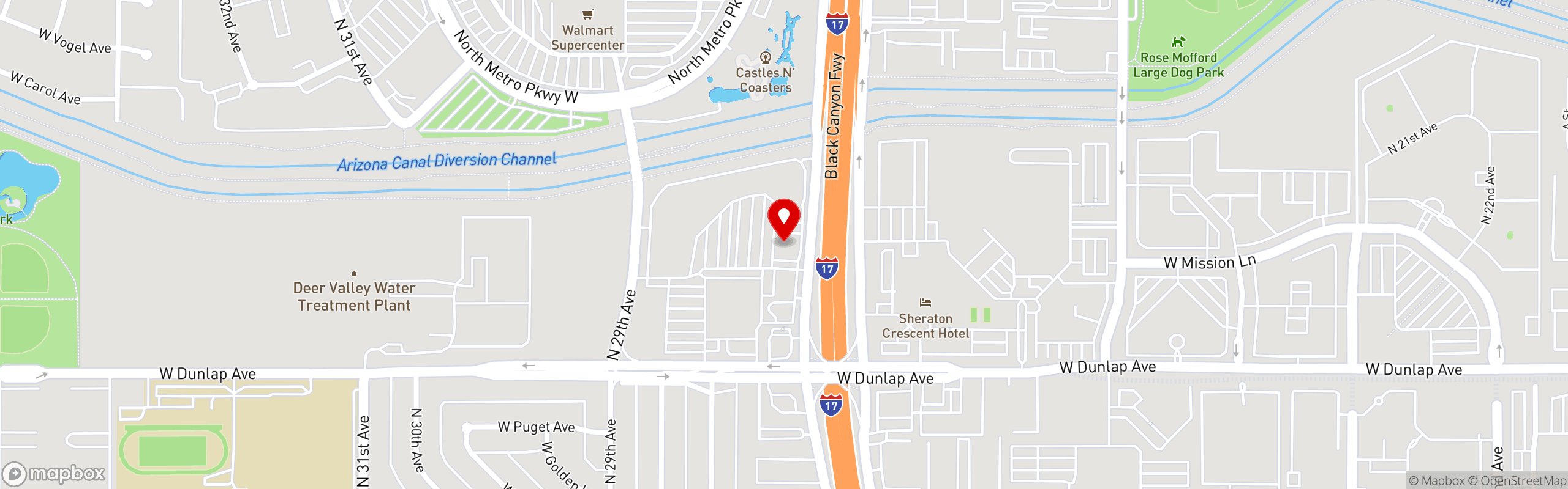 Street map pinning Ojos Locos Sports Cantina in Metro