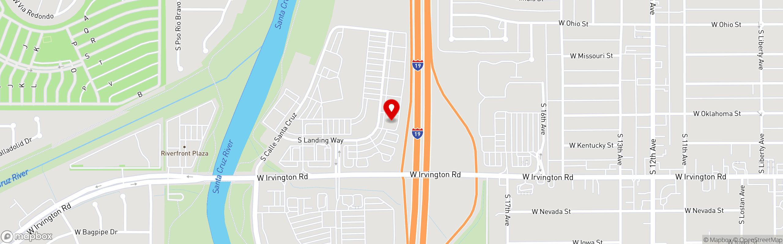Street map pinning Ojos Locos Sports Cantina in Tucson