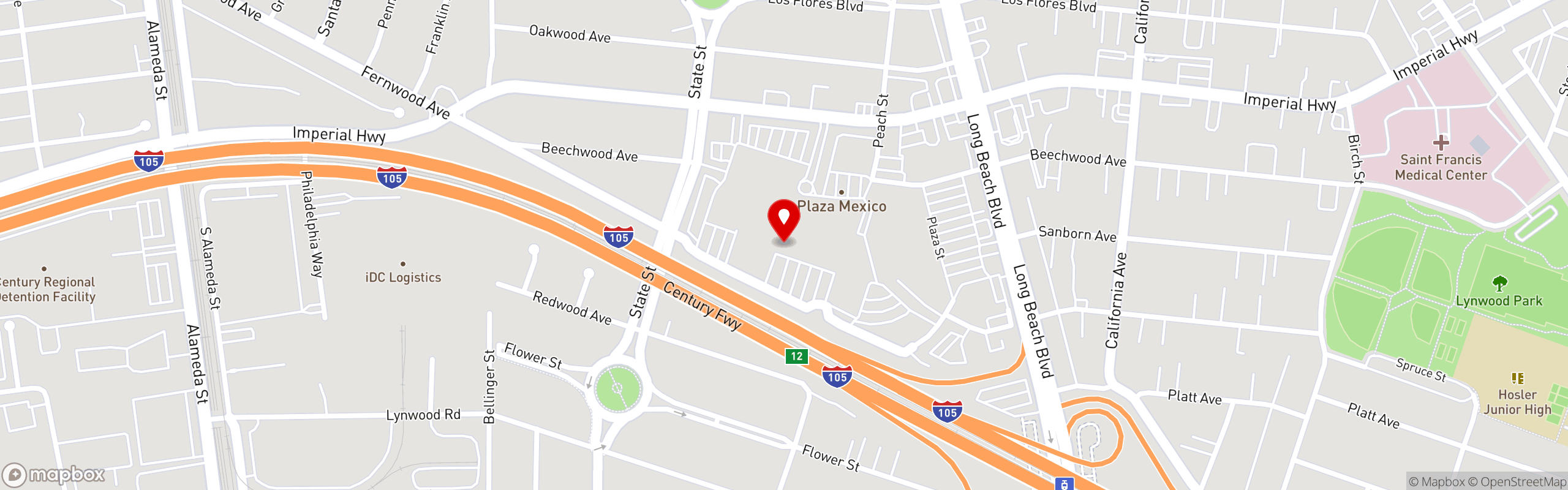 Street map pinning Ojos Locos Sports Cantina in Lynwood