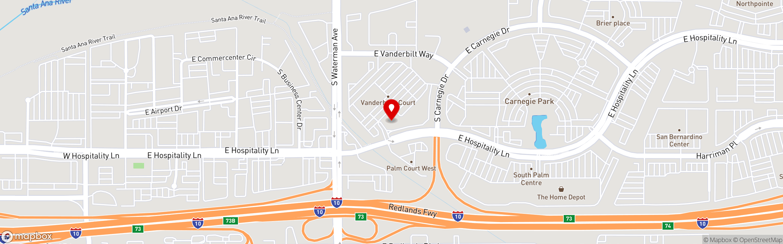 Street map pinning Ojos Locos Sports Cantina in San Bernardino