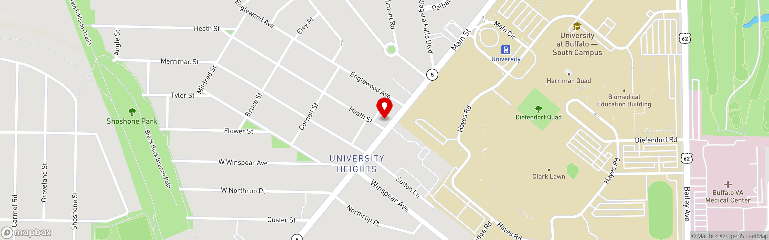 Street map pinning Shango Bistro and Wine Bar in Shango Bistro and Wine Bar