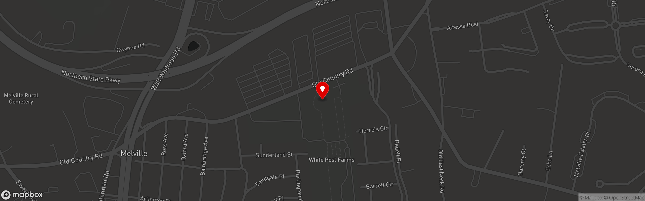 Street map pinning White Post Farms in White Post Farms