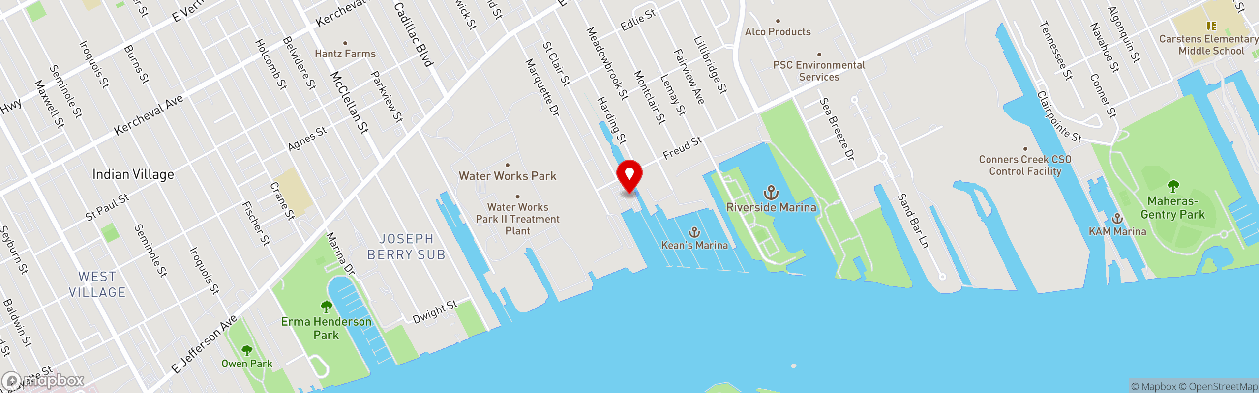 Street map pinning Sindbad's Restaurant and Marina in Sindbad's Restaurant and Marina