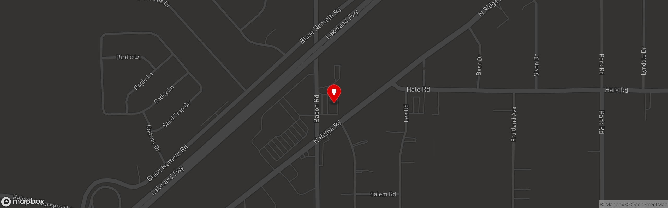 Street map pinning Ang's Smoke BBQ in Painesville