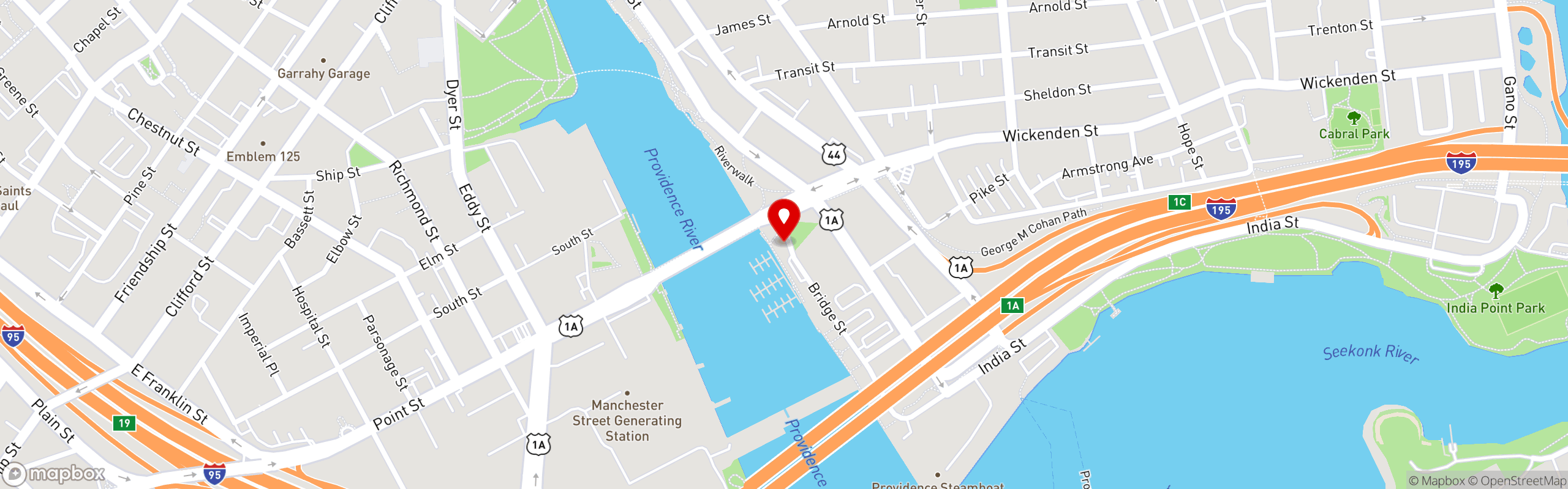 Street map pinning Fish Co. in Fish Co.