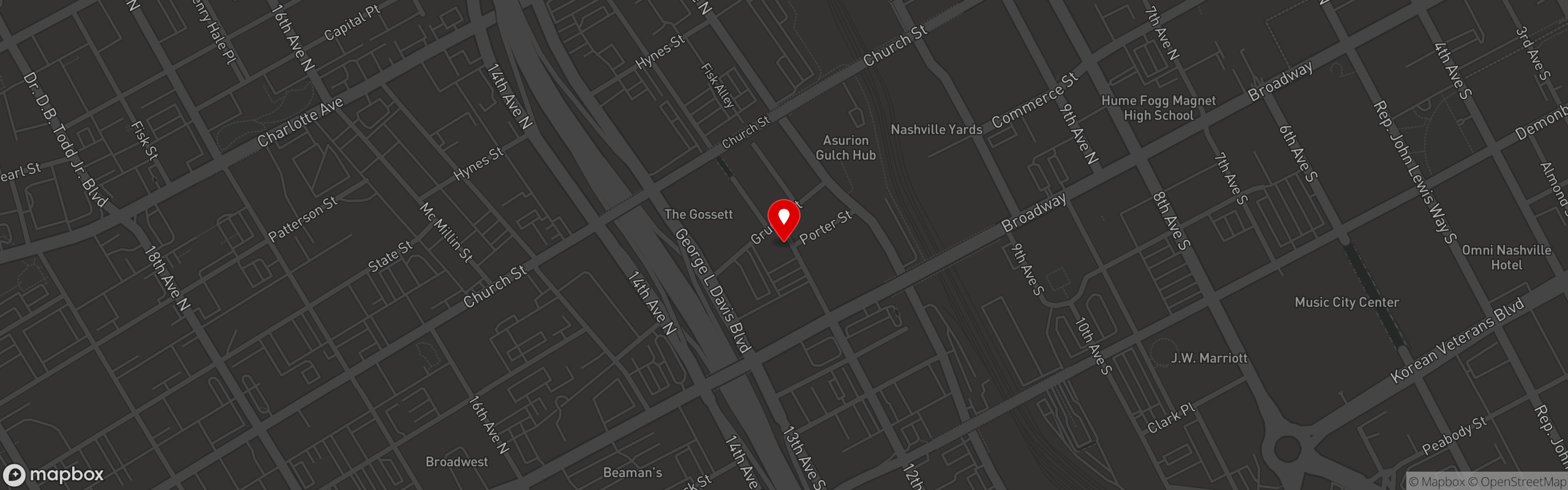 Street map pinning The Mockingbird in The Mockingbird