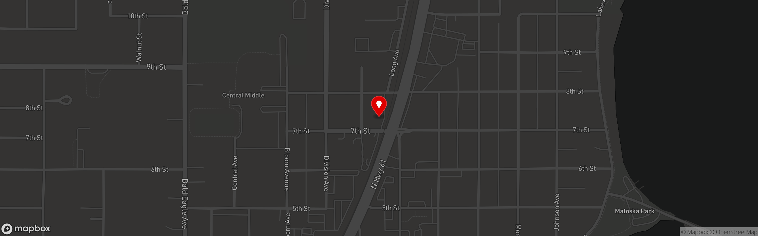 Street map pinning MC's Bear Town Bar and Grill in MC's Bear Town Bar and Grill