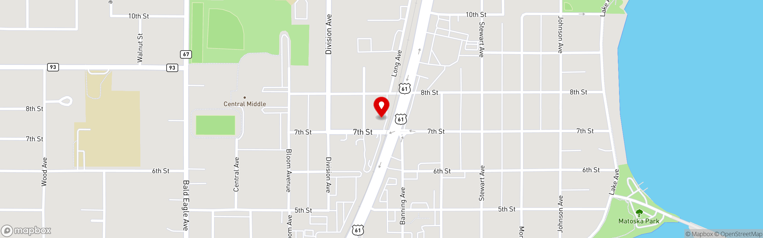 Street map pinning MC's Bear Town Bar and Grill in MC's Bear Town Bar and Grill