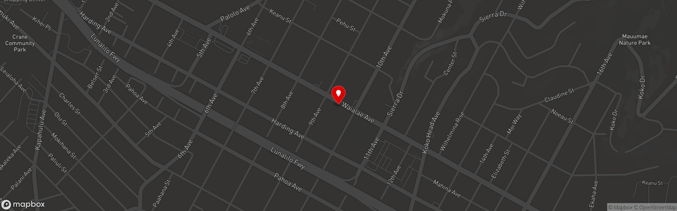 Street map pinning Champs Hawaii in Lafite Plaza