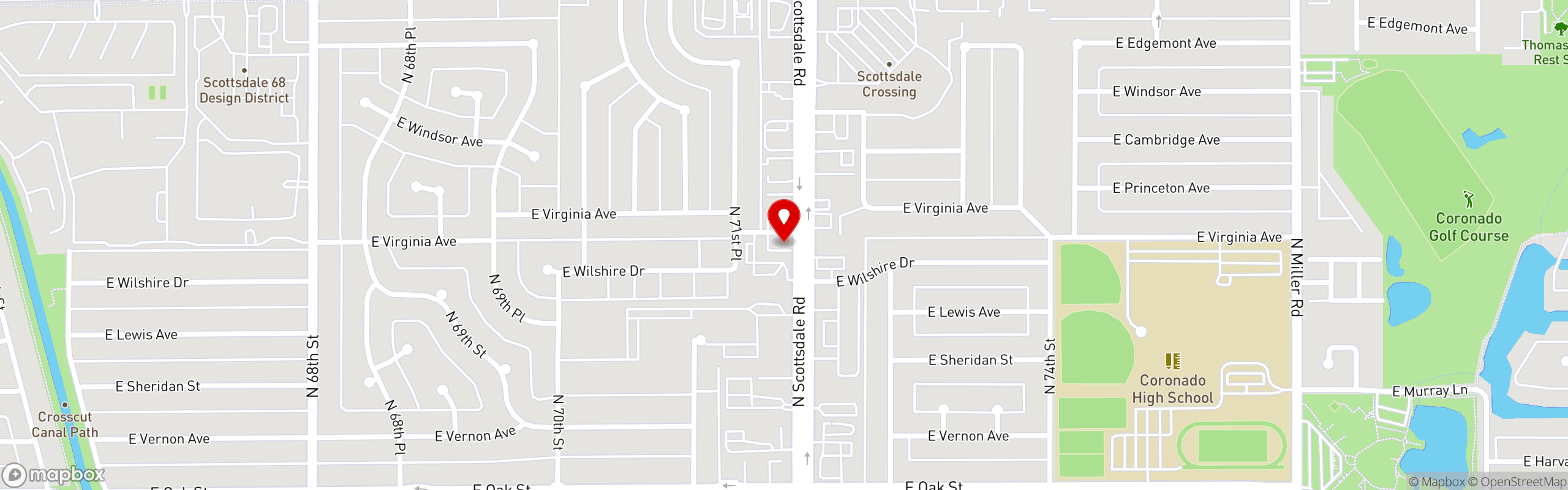 Street map pinning Los Sombreros in South Scottsdale