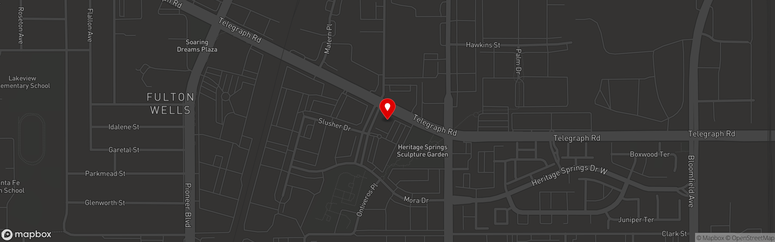 Street map pinning Geezers in Santa Fe Springs