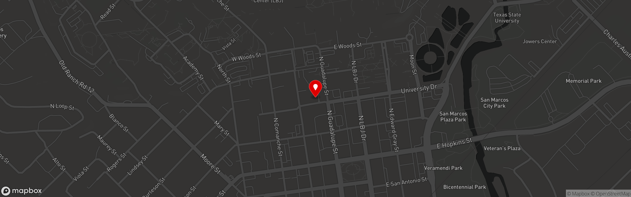 Street map pinning Kikko Ramen & Poke in Kikko Ramen & Poke - San Marcos