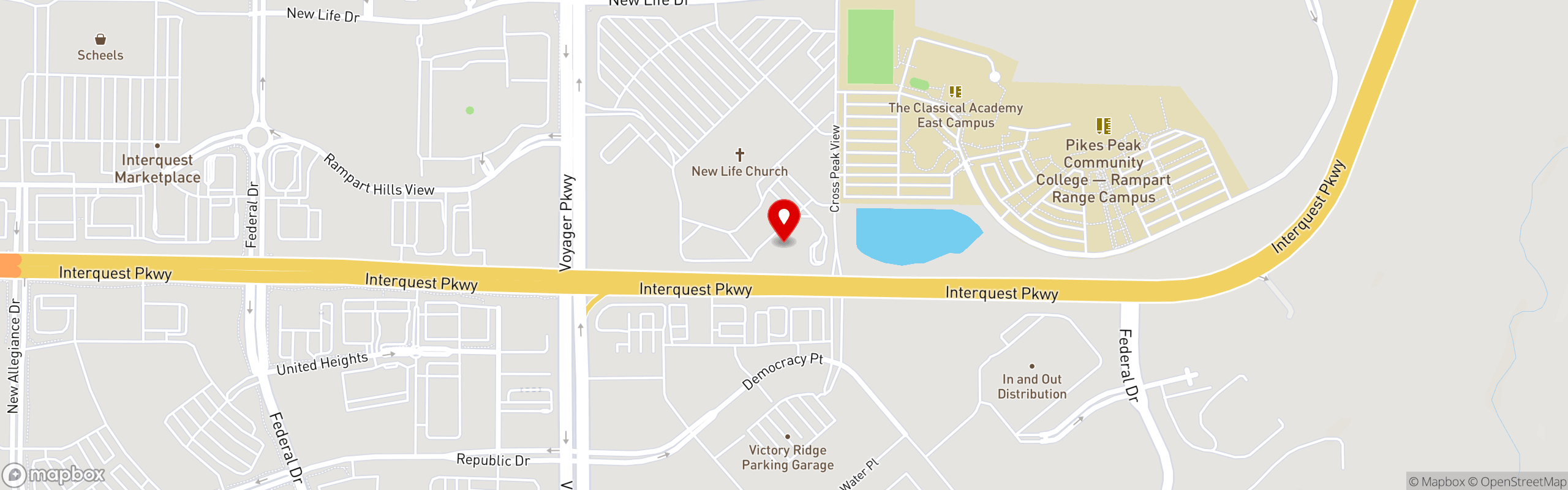 Street map pinning L & L Hawaiian Barbecue in Interquest