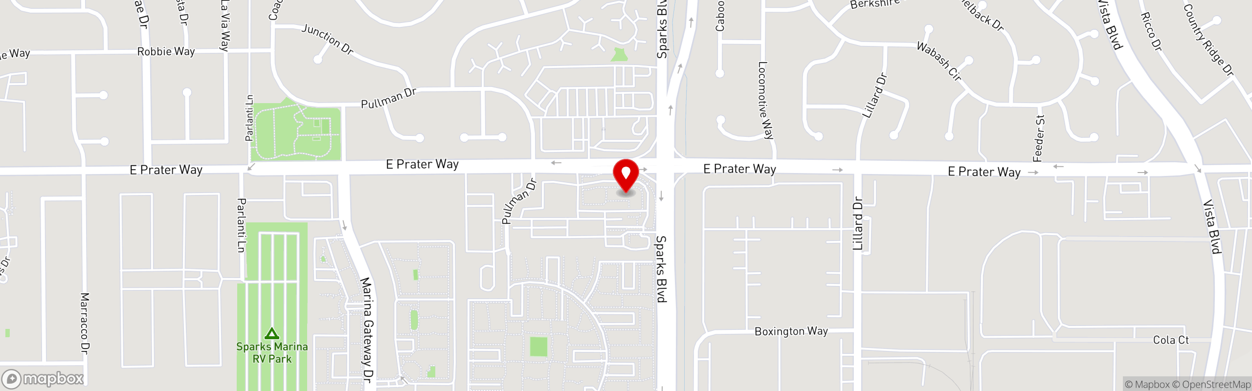Street map pinning L & L Hawaiian Barbecue in Sparks