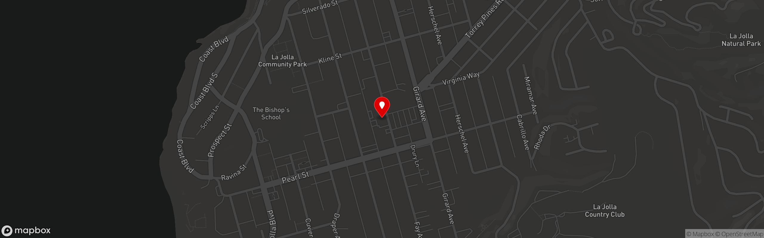 Street map pinning Bernini's Bistro in Bernini's Bistro