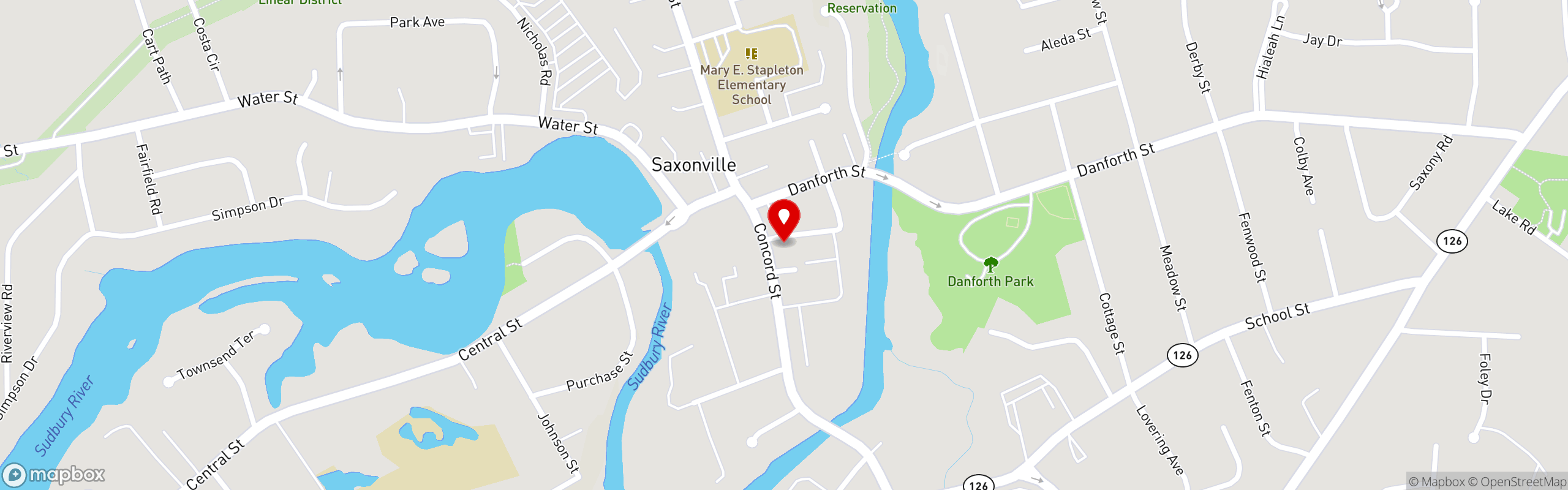 Street map pinning Brazilian Family Bakery in Brazilian Family Bakery