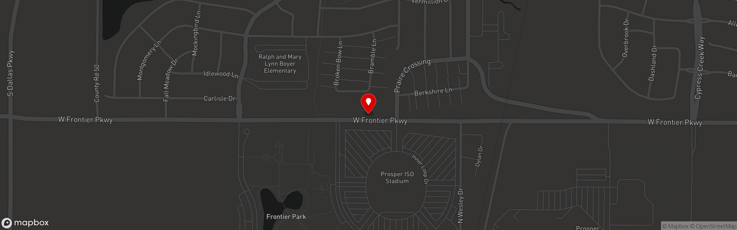 Street map pinning Voodoo Brewing Co. - Frontier, TX in Voodoo Brewing Co.