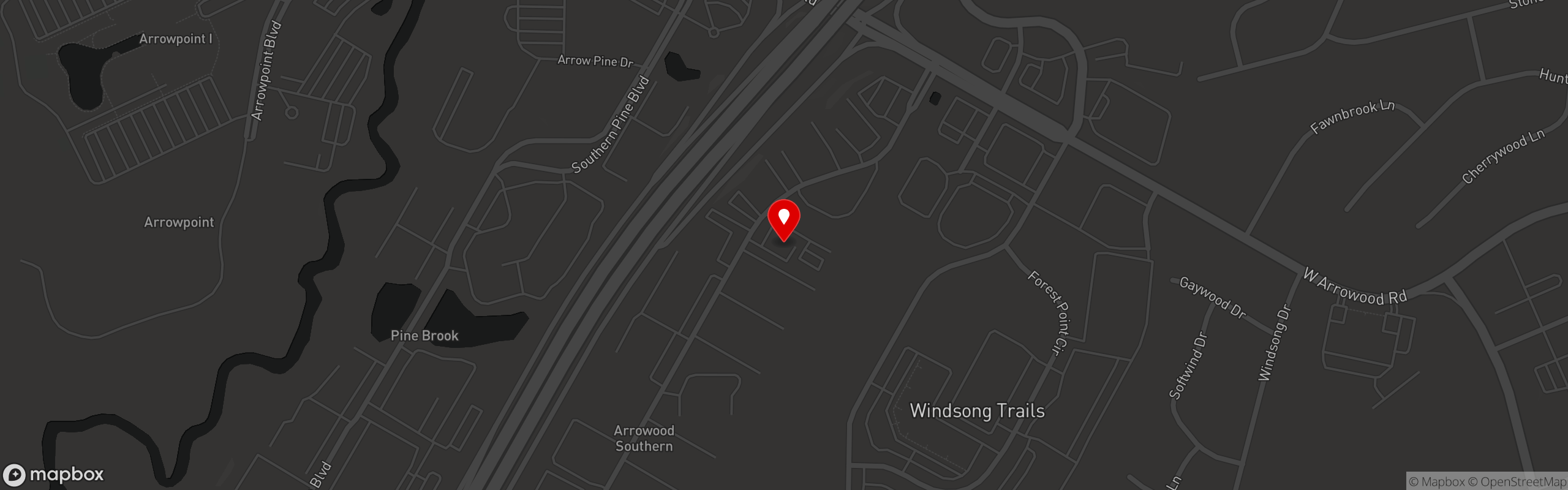 Street map pinning Waiter's Choice Catering in Charlotte