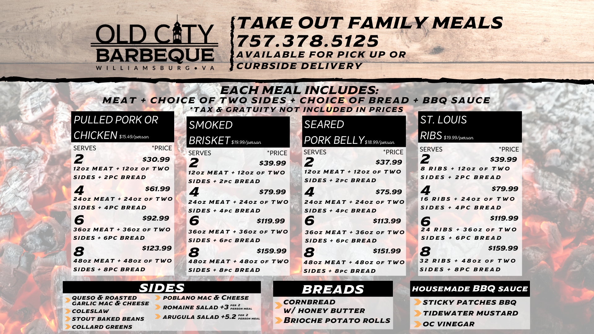 Capital city bbq outlet menu