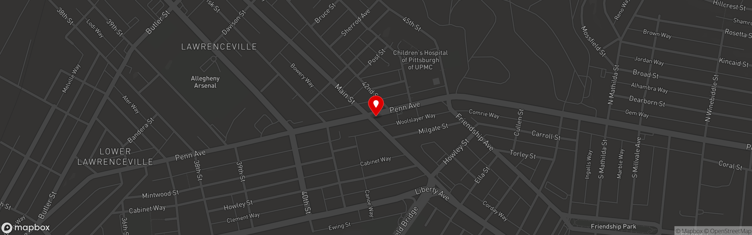 Street map pinning El Sabor in El Sabor Penn Ave.
