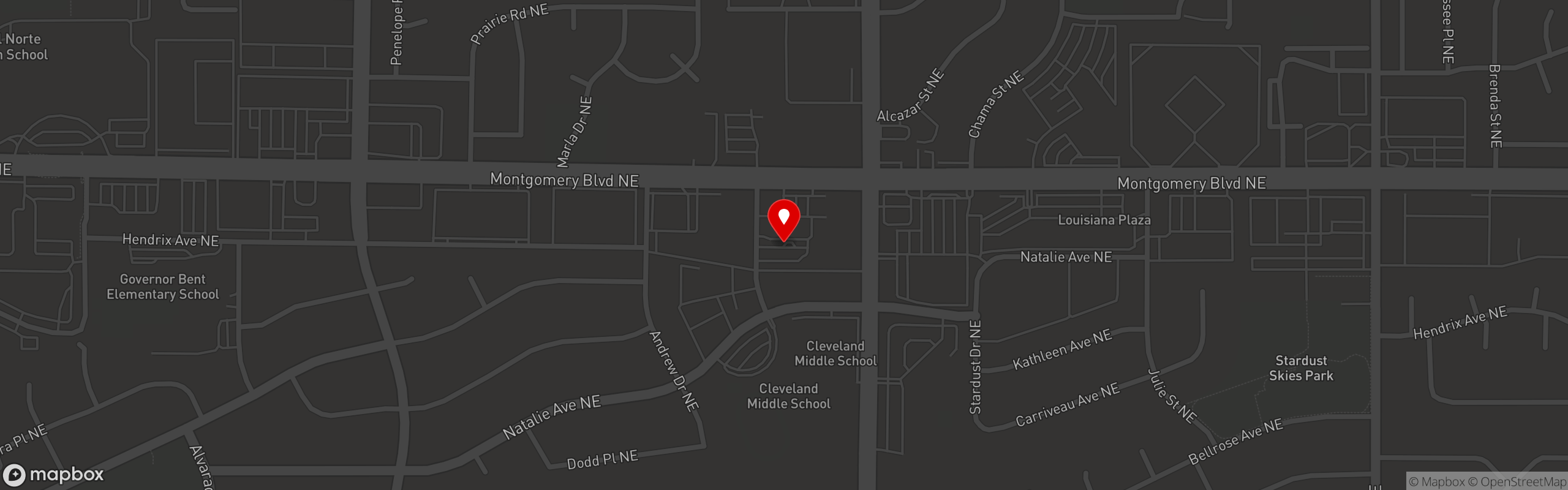 Street map pinning Fiesta Azul Tequila House in Albuquerque, NM